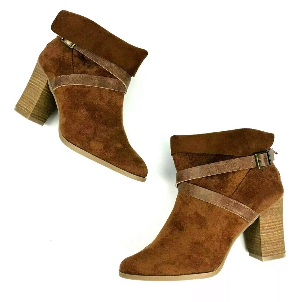 ❌ SOLD ❌New Directions Jorie Cognac Suede Ankle Booties 8 - Picture 3 of 8